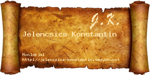 Jelencsics Konstantin névjegykártya